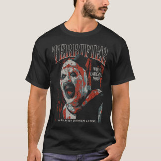 Terrifier Distressed Art ゆがんだピエロ 赤色トーン Tシャツ