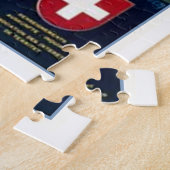 Territetのモントルー、スイス連邦共和国のヴィンテージ旅行 ジグソーパズル (側面)