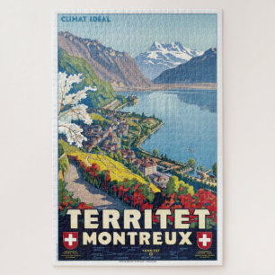 Territetのモントルー、スイス連邦共和国のヴィンテージ旅行 ジグソーパズル