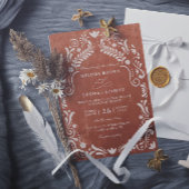 Terrocotta Papel Picado Budget QR Code Wedding 招待状