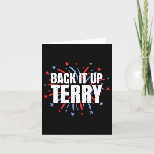 Terryでバックアップ – 7月おもしろい4日の花火 カード (正面)