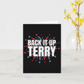 Terryでバックアップ – 7月おもしろい4日の花火 カード (黄色い花)