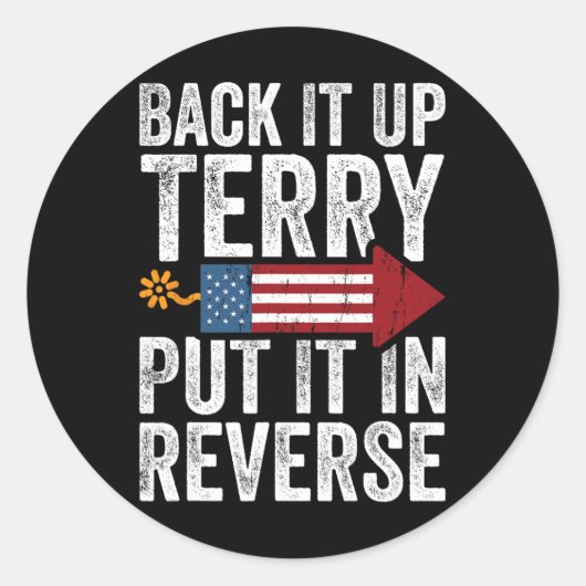 TerryをJuの4番目の逆おもしろいに置く ラウンドシール (正面)