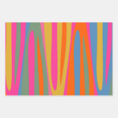 Terzoカラフルストライプ抽象芸術パターン ラッピングペーパーシート (正面)