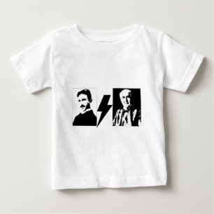 Teslaおよびエジソン-オリジナルAC/DC. ベビーTシャツ