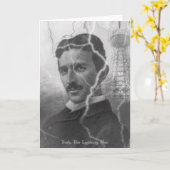 Teslaの稲妻の人 カード (黄色い花)