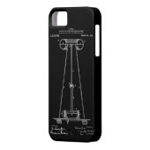 Teslaの電気エネルギーの送信機Wardencliff Case-Mate iPhoneケース (裏面左)