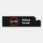 Tesla - 簡単な反ELON TESLAクラブ - 黒 バンパーステッカー (正面)