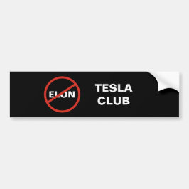 Tesla - 簡単な反ELON TESLAクラブ - 黒 バンパーステッカー