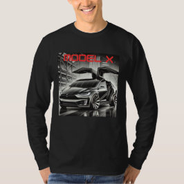 Tesla Model X 電気自動車SUVデザイン | 先進的なEV Tシャツ