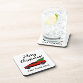 Tesla pickup truck carrying a Christmas tree コースター (右側)