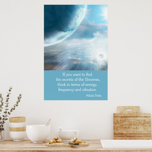 Tesla Quote Secrets of the Universe Poster ポスター (キッチン)