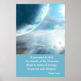 Tesla Quote Secrets of the Universe Poster ポスター
