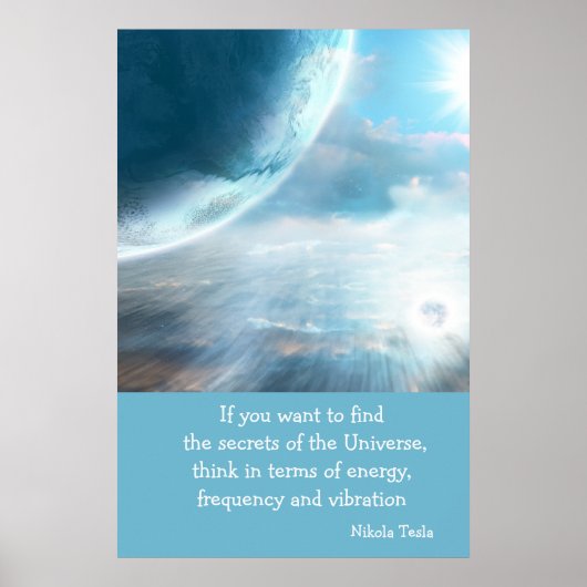 Tesla Quote Secrets of the Universe Poster ポスター (正面)