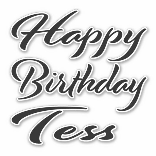 Tess Name Vorname black Sticker Geburtstag シール (正面)