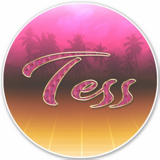 Tess Vorname Name golden pink Aufkleber Sticker シール (正面)