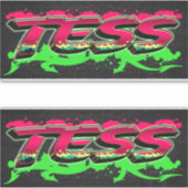 Tess Vorname Name Graffiti Aufkleber Sticker シール (正面)