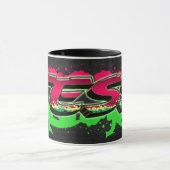 Tess Vorname Name Graffiti red green Tasse マグカップ (中央)