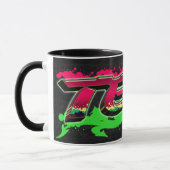 Tess Vorname Name Graffiti red green Tasse マグカップ (左)