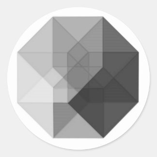 Tesseract （グレースケール） ラウンドシール