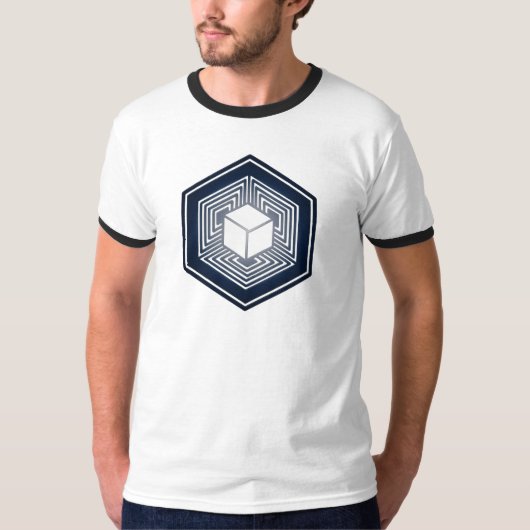 Tesseract, 4D Hypercube, Hyperwürfel, Crop Circle Tシャツ (正面)