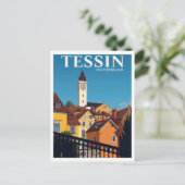 Tessin Switzerland Travel Poster ポストカード (スタンド正面)