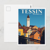 Tessin Switzerland Travel Poster ポストカード (正面/裏面)
