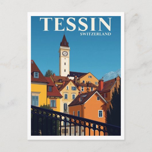 Tessin Switzerland Travel Poster ポストカード (正面)