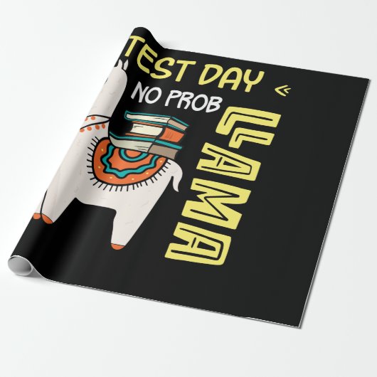 Test Day Llama Teacher Exam Testing Teaching ラッピングペーパー (アンロールド)