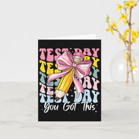 Test Day Rock The Test Motivational Teacher You Go カード (黄色い花)