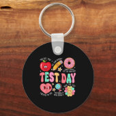 Test Day Rock The Test Testing Day Motivational Te キーホルダー (正面)