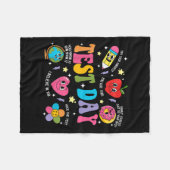 Test Day Rock The Test Testing Day Motivational Te フリースブランケット (正面(横))