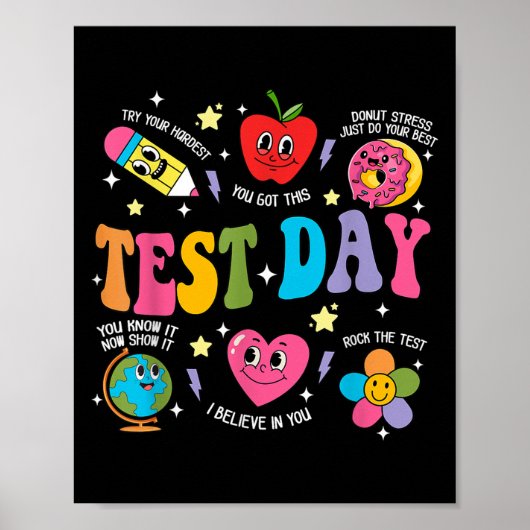 Test Day Rock The Test Testing Day Motivational Te ポスター (正面)