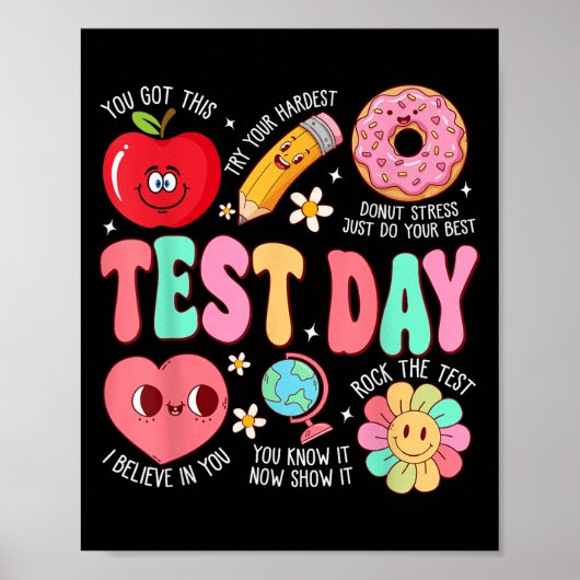 Test Day Rock The Test Testing Day Motivational Te ポスター (正面)