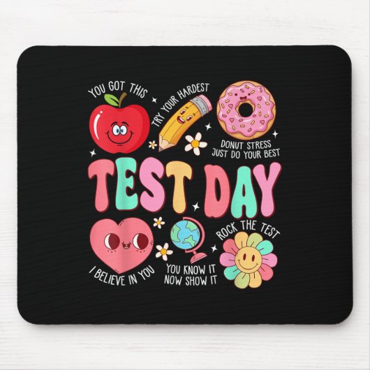 Test Day Rock The Test Testing Day Motivational Te マウスパッド (正面)