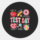 Test Day Rock The Test Testing Day Motivational Te ラウンドシール (正面)