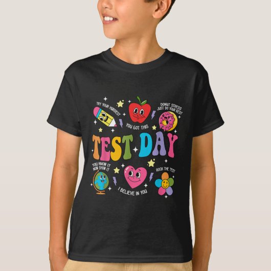 Test Day Rock The Test Testing Day Motivational Te Tシャツ (正面)