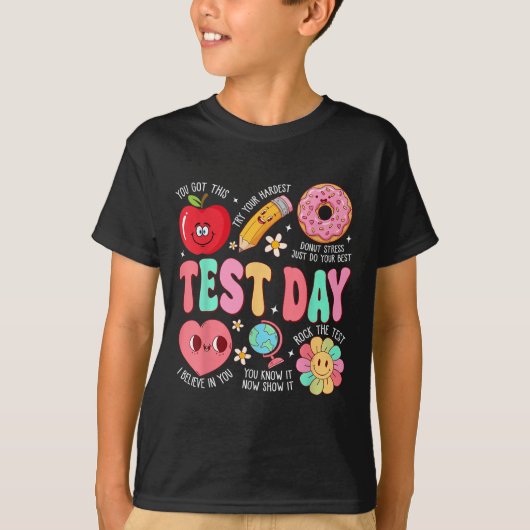 Test Day Rock The Test Testing Day Motivational Te Tシャツ (正面)