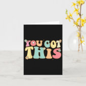 Test Day Teacher Shirt Motivational Testing Day St カード (黄色い花)