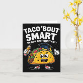 Test Day Teacher Shirt Motivational Testing Day Ta カード (黄色い花)