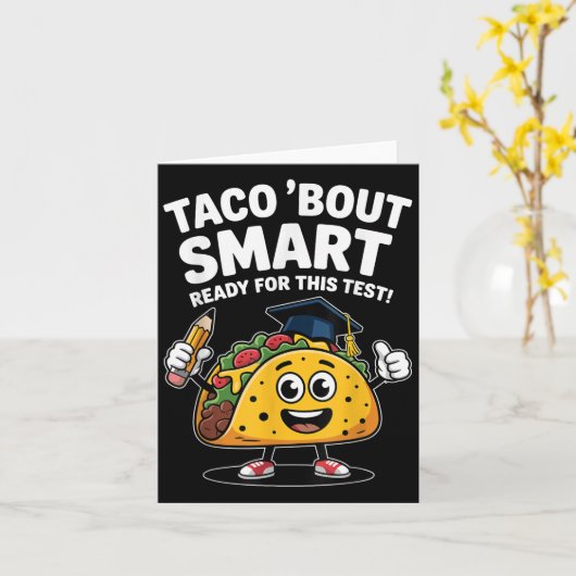 Test Day Teacher Shirt Motivational Testing Day Ta カード (黄色い花)