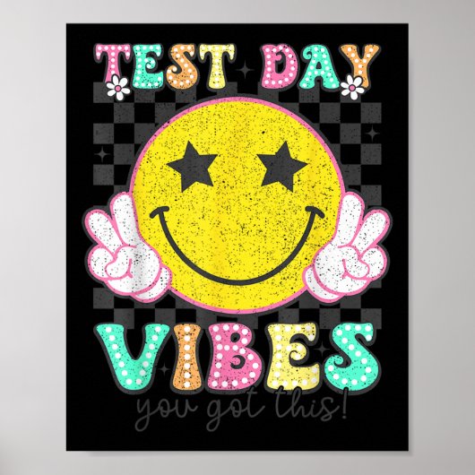 Test Day Vibes You Got This Retro Groovy Testing D ポスター (正面)