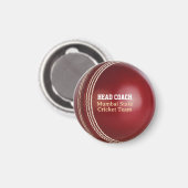 Test Match Red Cricket Ball with Custom Text マグネット (正面/裏面)