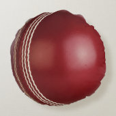 Test Match Red Cricket Ball with Custom Text ラウンドクッション (裏面)