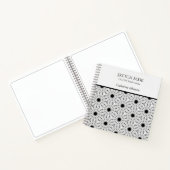 Test - Monochrome Flower pattern Notebook ノートブック (内部)