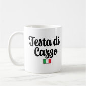 Testa Di Cazzo - 面白いイタリア人のジョークギフト コーヒーマグカップ (左)