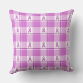 Testicular Cancer Awareness Plaid Purple Ribbon クッション (裏面)