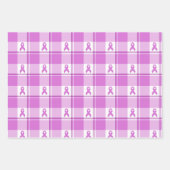 Testicular Cancer Awareness Plaid Purple Ribbon ラッピングペーパーシート (正面2)
