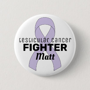 Testicular Cancer Ribbon White Button 缶バッジ