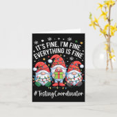 Testing Coordinator Gnome Everything Is Fine Funny カード (黄色い花)